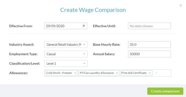 Wage compare detecting underpayments